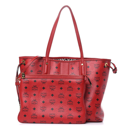 MCM Visetos Medium Liz Reversible Shopper Tote Ruby Red 1 of 21