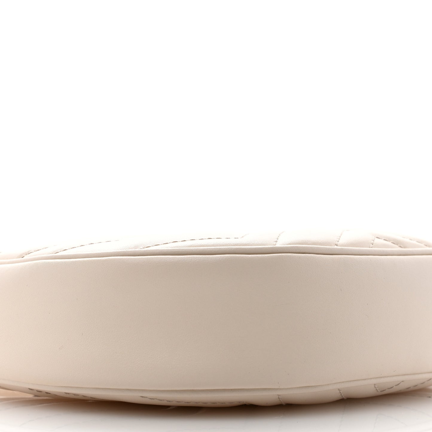 Calfskin Matelasse Chevron Mini GG Marmont Half Moon Hobo Mystic White