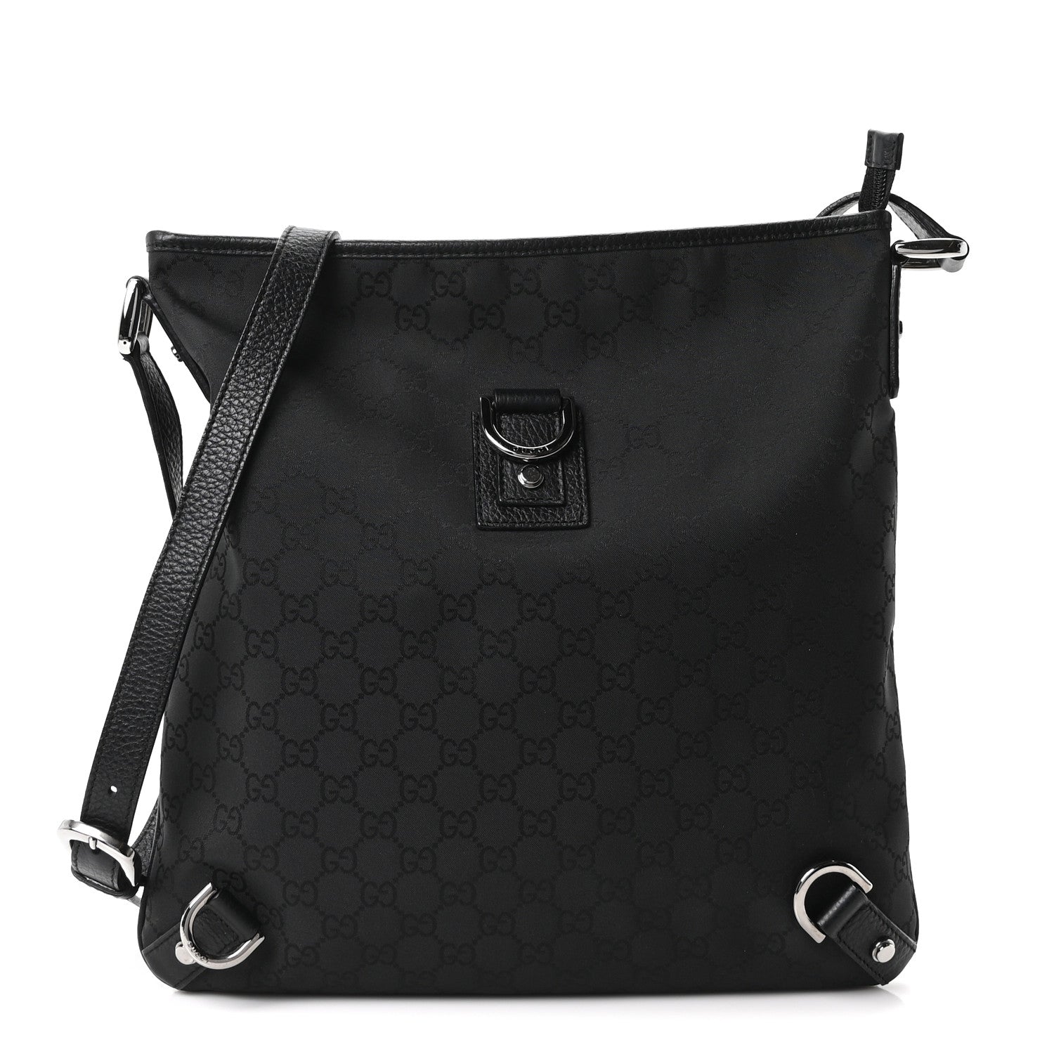 Gucci Nylon Monogram Abbey Messenger Bag Black 1 of 10