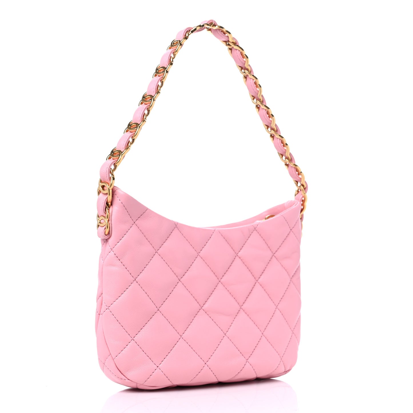 Lambskin Quilted CC Links Hobo Light Pink