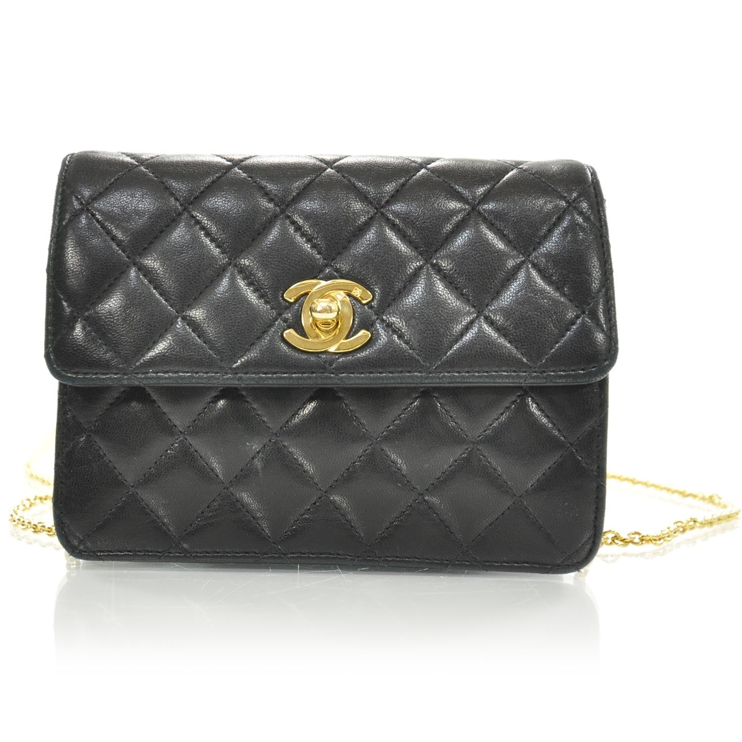 Chanel Lambskin Quilted Evening Flap Black 1 of 11