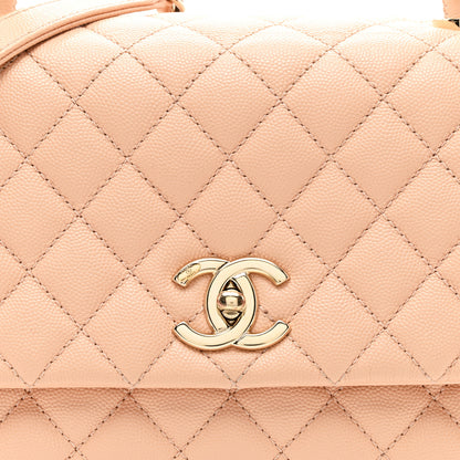 Chanel Caviar Quilted Small Coco Handle Flap Rose Clair 9 of 11