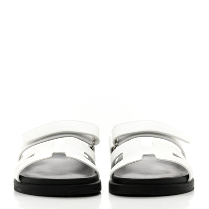 Hermes Calfskin Womens Chypre Sandals 38 White 2 of 9