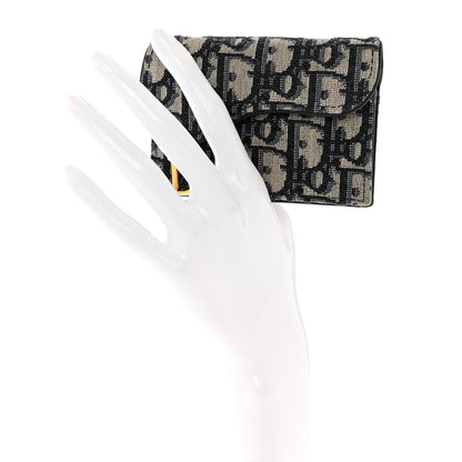 Christian Dior Oblique Saddle Card Holder Blue 2 of 9