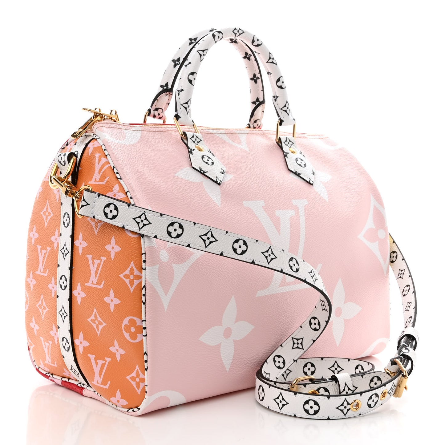 Monogram Giant Speedy Bandouliere 30 Rouge