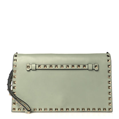 Valentino Garavani Nappa Rockstud Wristlet Clutch Green Tea Sorbet 1 of 10