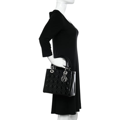 Christian Dior Patent Cannage Medium Lady Dior Black 2 of 11