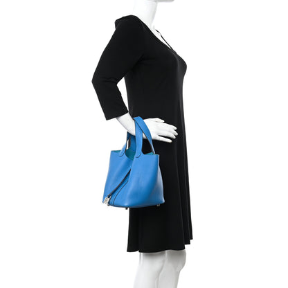 Hermes Taurillon Clemence Picotin Lock 18 PM Bleu Zanzibar 2 of 11