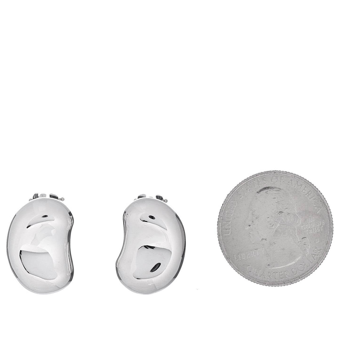 Sterling Silver 20mm Elsa Peretti Bean Earrings