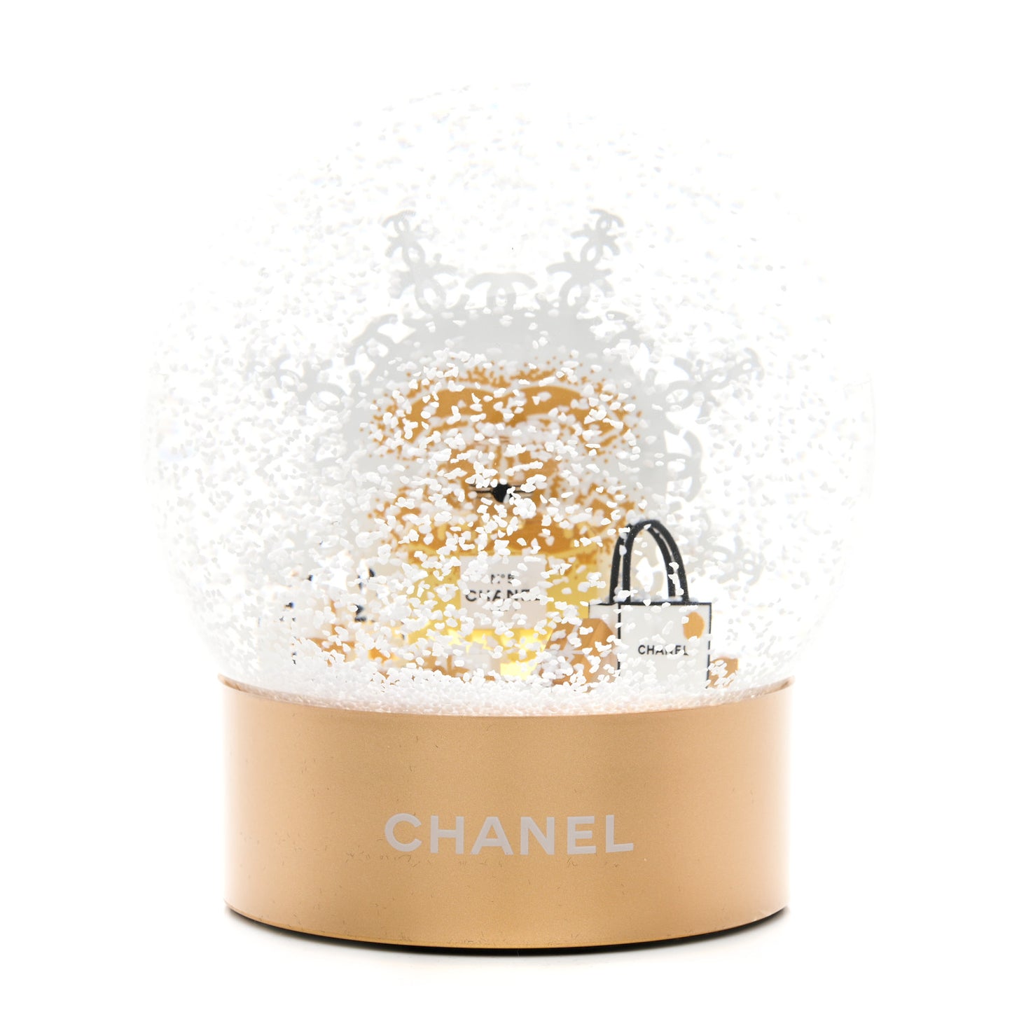Glass N°5 Perfume Bottle Snow Globe