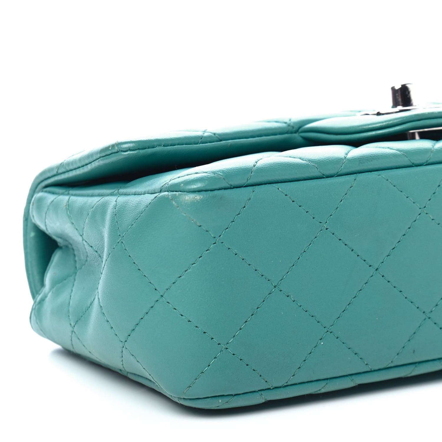 Chanel Lambskin Quilted Mini Rectangular Flap Turquoise 8 of 9