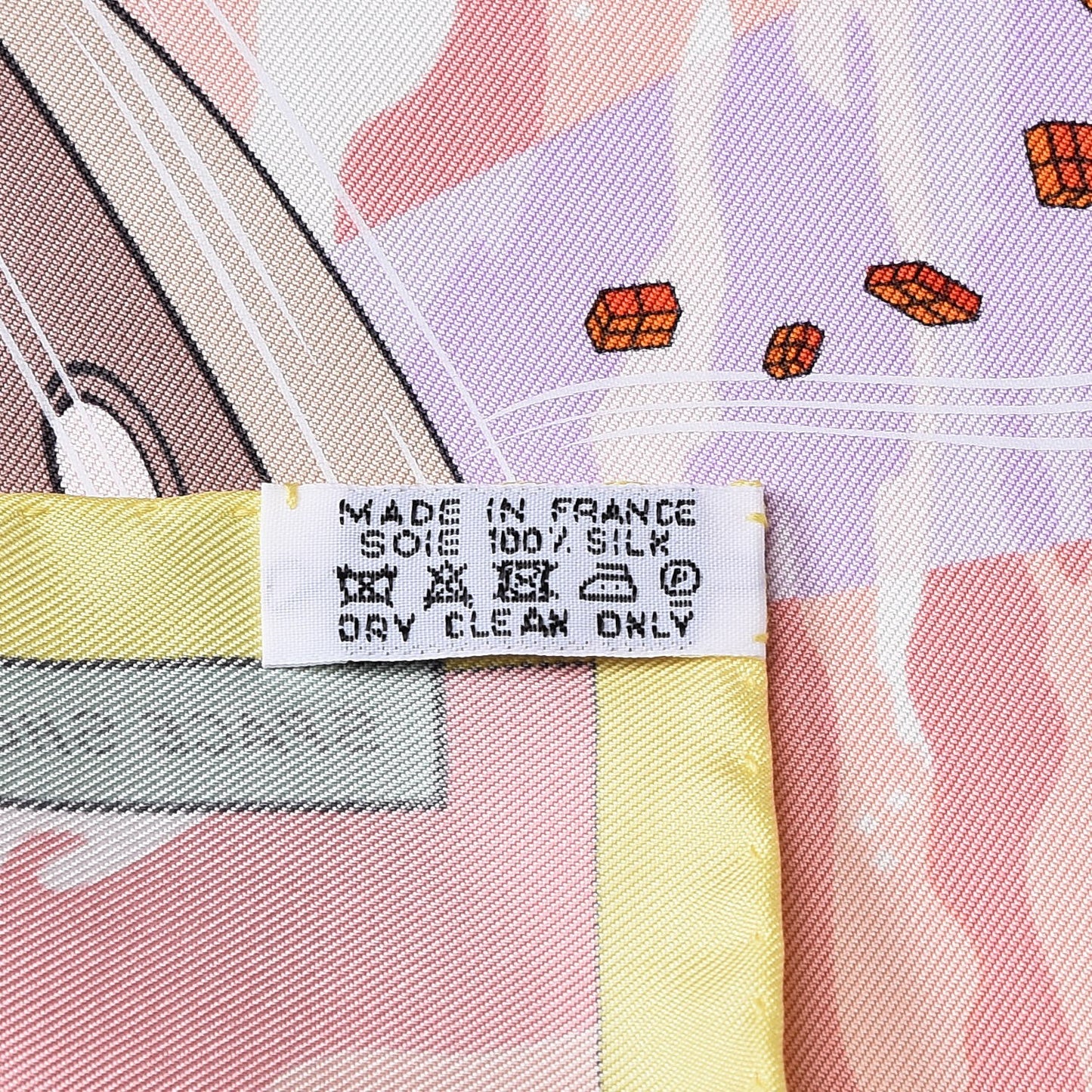 Silk Space Shopping Au Faubourg Pocket Square Scarf Rose Taupe Jaune