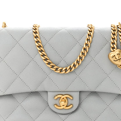 Chanel Caviar Quilted Sweetheart Flap Grey 8 of 10
