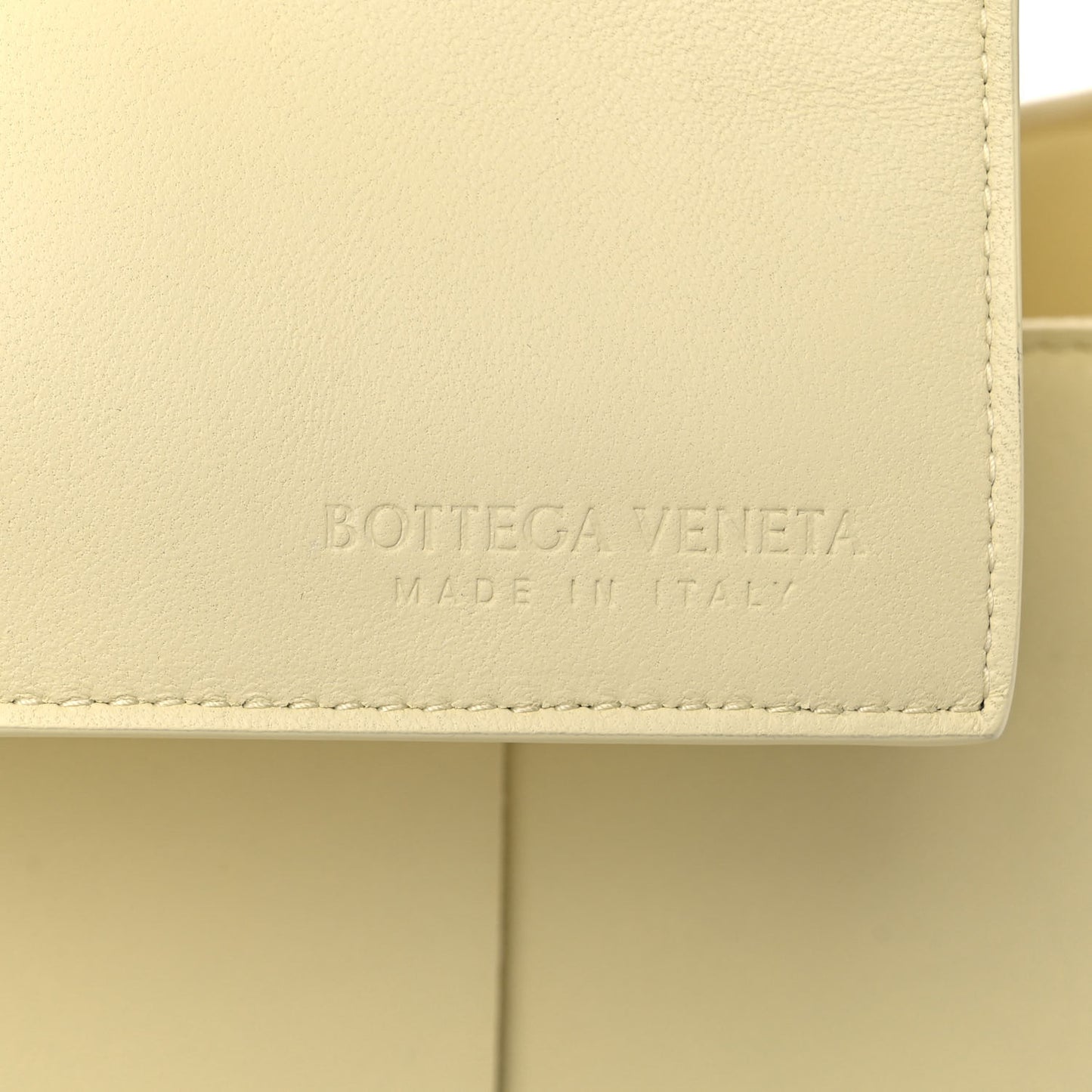 Grained Calfskin Intrecciato Small Arco Tote Ice Cream