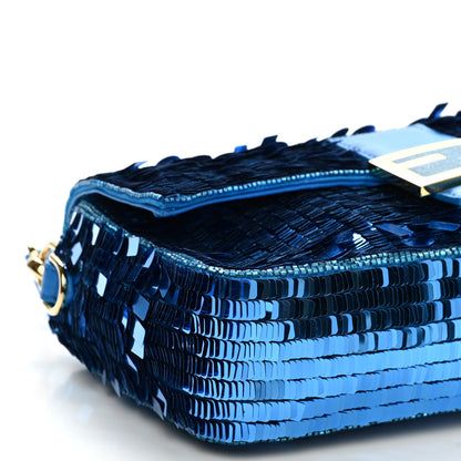 Fendi Sequin Paillettes Shiny Nappa Sex and the City Baguette Blue Blue Royal 10 of 11