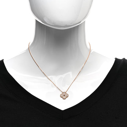 Van Cleef & Arpels 18K Rose Gold Diamond Vintage Alhambra Pendant Necklace 2 of 5