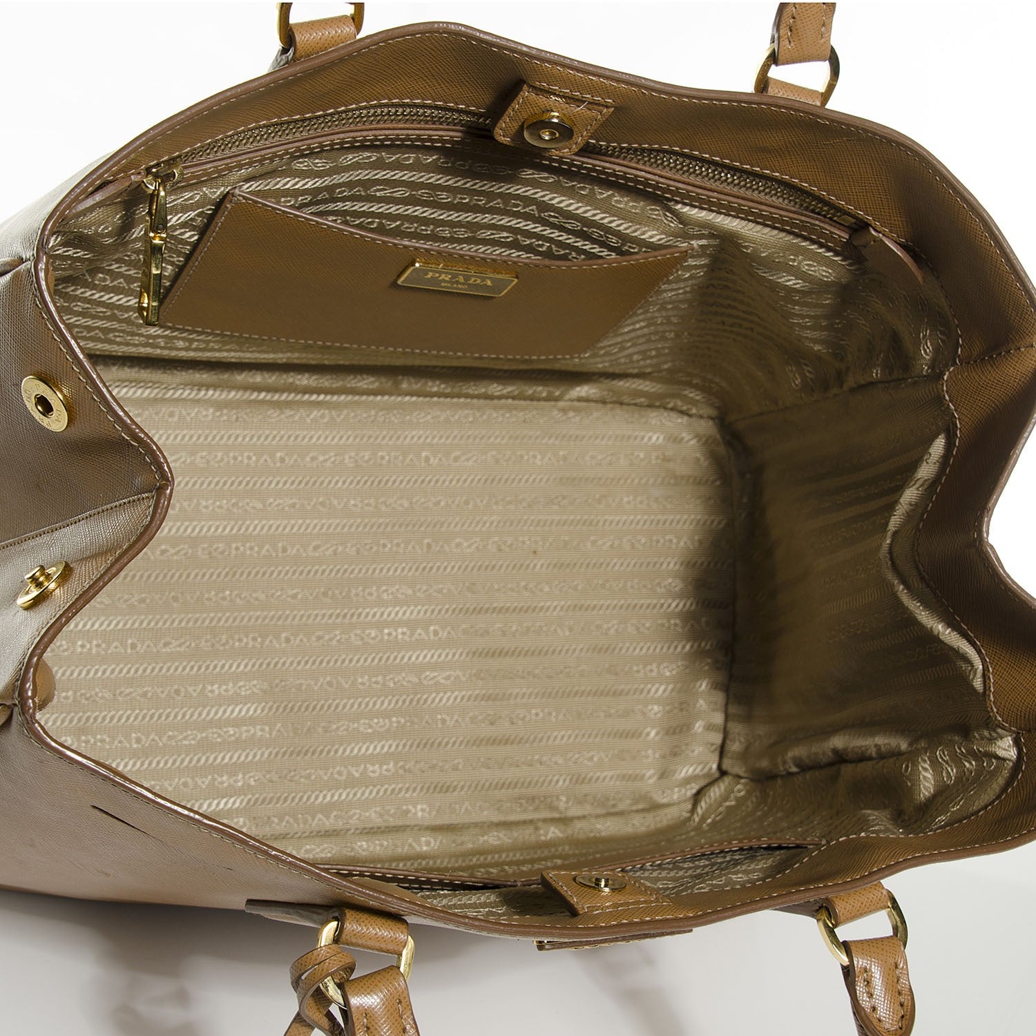 Prada Saffiano Lux Large Tote Caramel 5 of 11