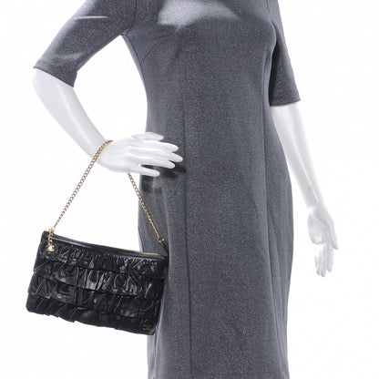 Chanel Lambskin Ruffle Evening Bag Black 2 of 8