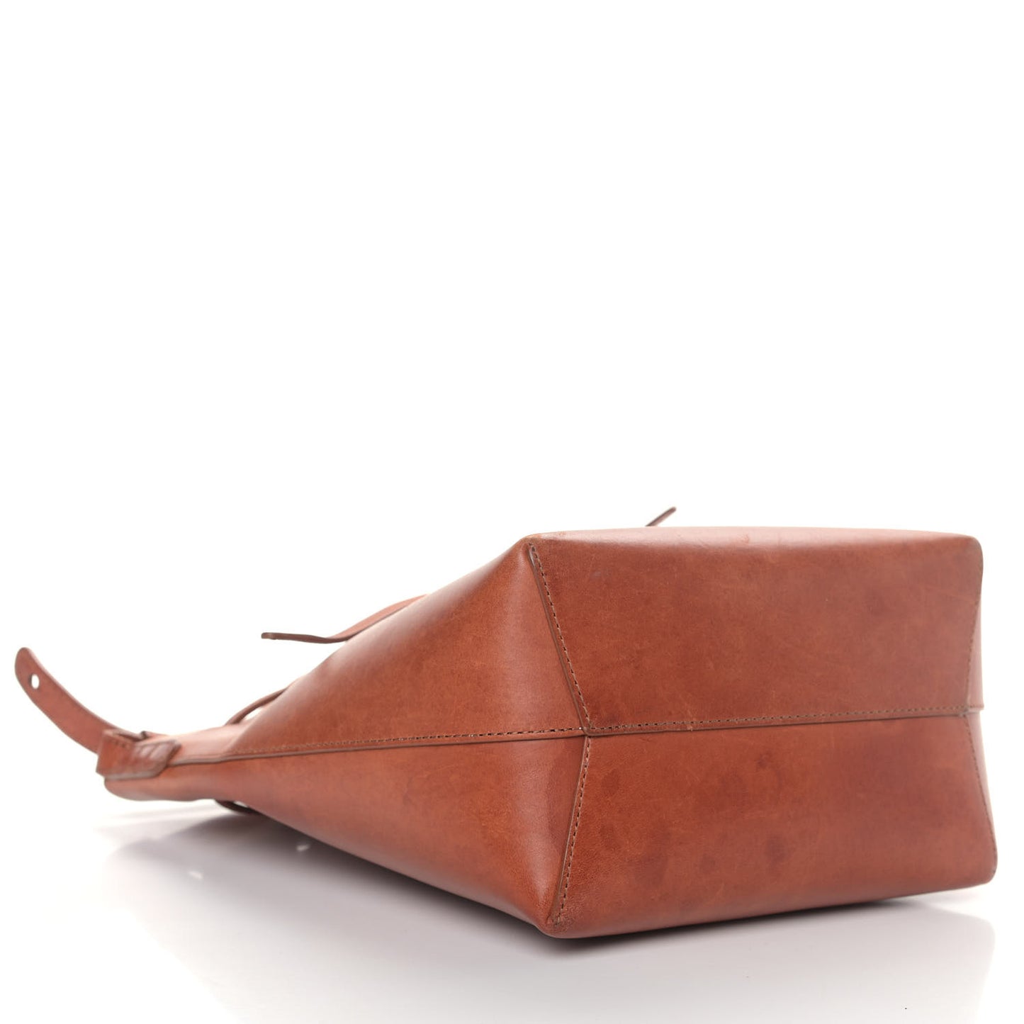 Vegetable Tanned Calfskin Mini Bucket Bag Brandy Natural