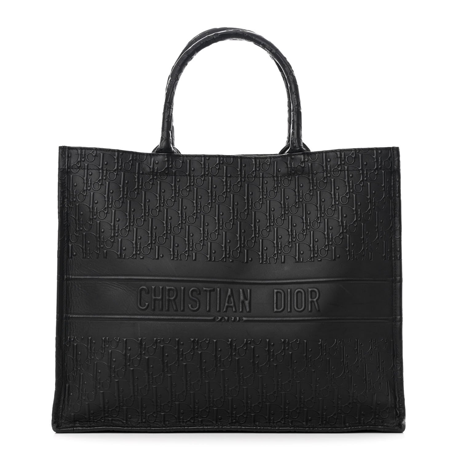 Christian Dior Oblique Calfskin Embossed Large Book Tote Black 1 of 17