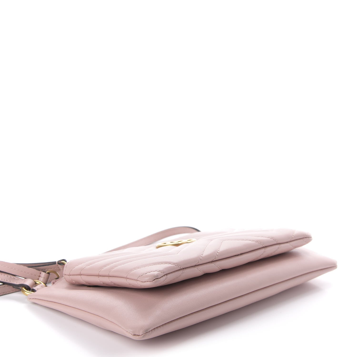 Gucci Calfskin Matelasse Small GG Marmont Double Zip Shoulder Bag Perfect Pink 4 of 11