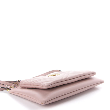 Gucci Calfskin Matelasse Small GG Marmont Double Zip Shoulder Bag Perfect Pink 4 of 11