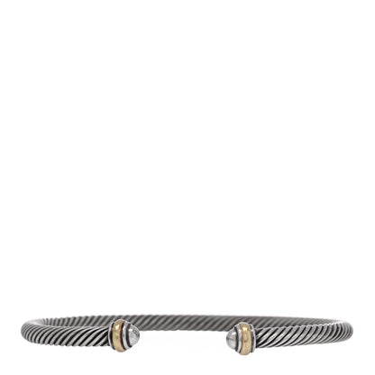 David Yurman Sterling Silver 18K Yellow Gold 4mm Cable Classics Bracelet 1 of 4