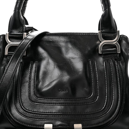 Chloe Natural Shiny Calfskin Small Marcie Satchel Black 8 of 10