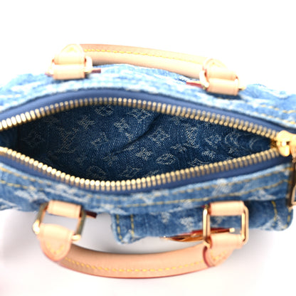 Louis Vuitton Monogram Denim Nano Speedy Blue 5 of 12