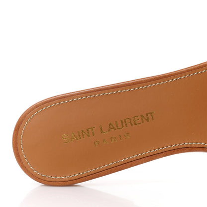 Saint Laurent Calfskin Tribute 05 Slide Sandals 36 Amber 8 of 11
