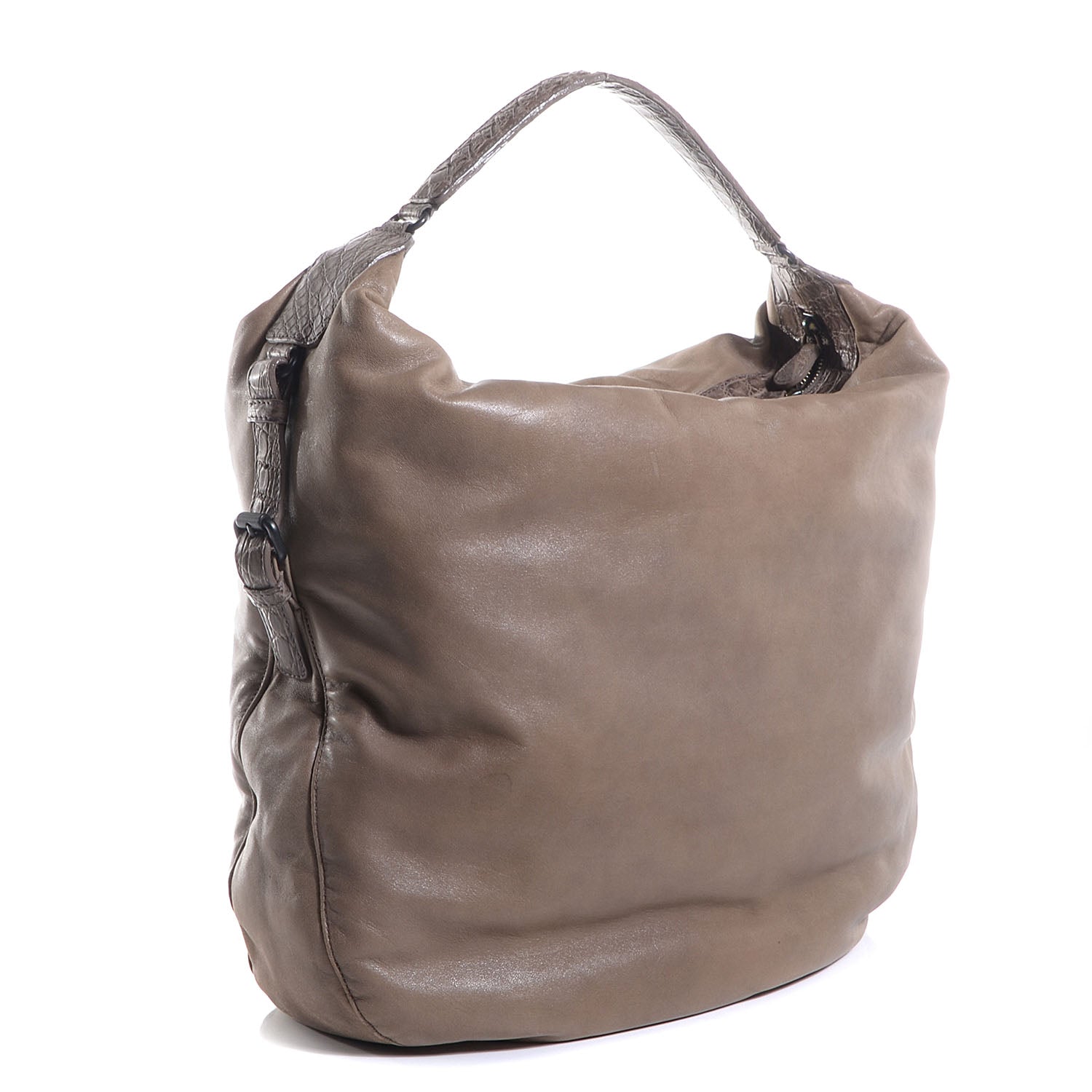 Bottega Veneta Nappa Soft Caiman Large San Marco Hobo Ash 3 of 8