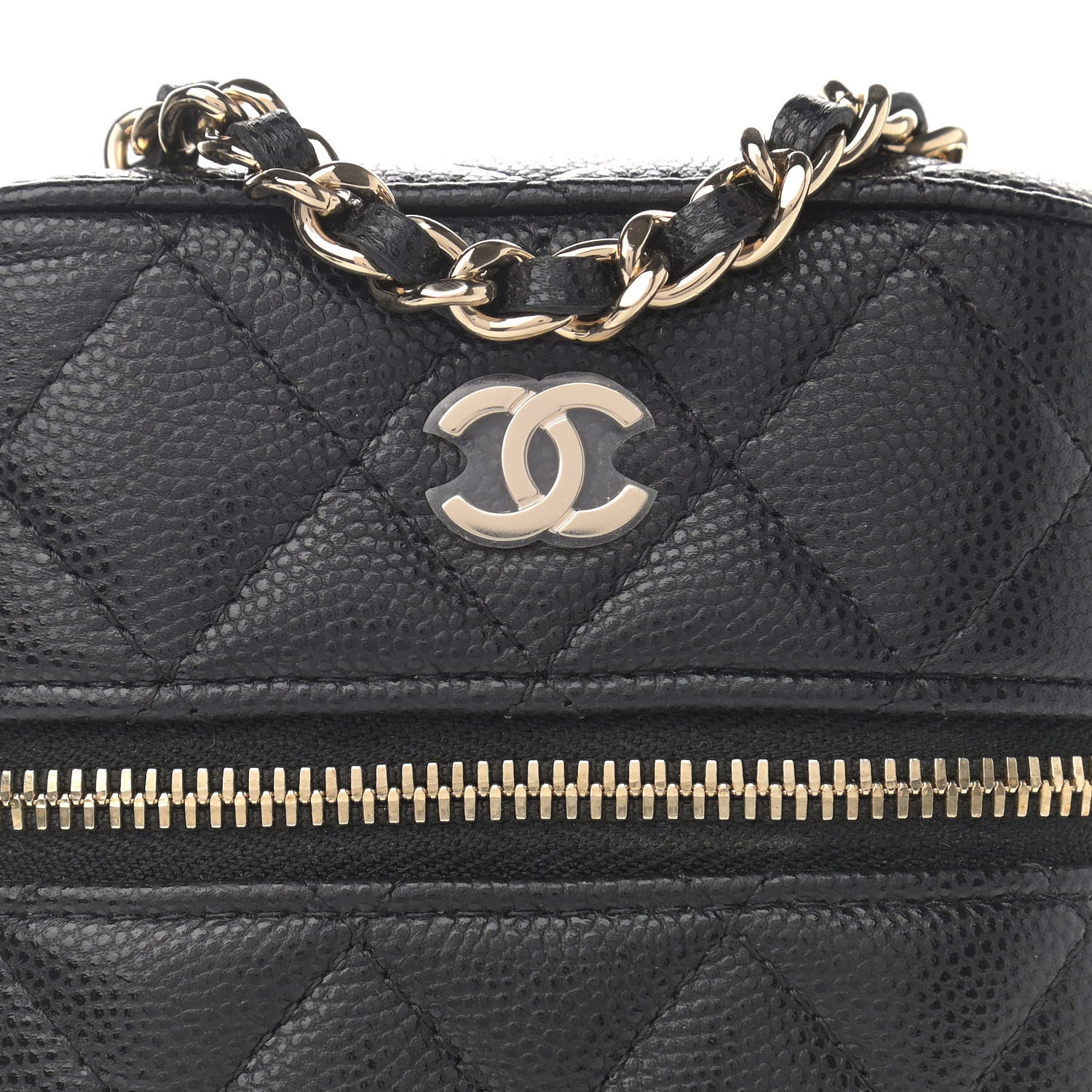 Chanel Caviar Quilted Phone Holder With Chain Black 8 of 11