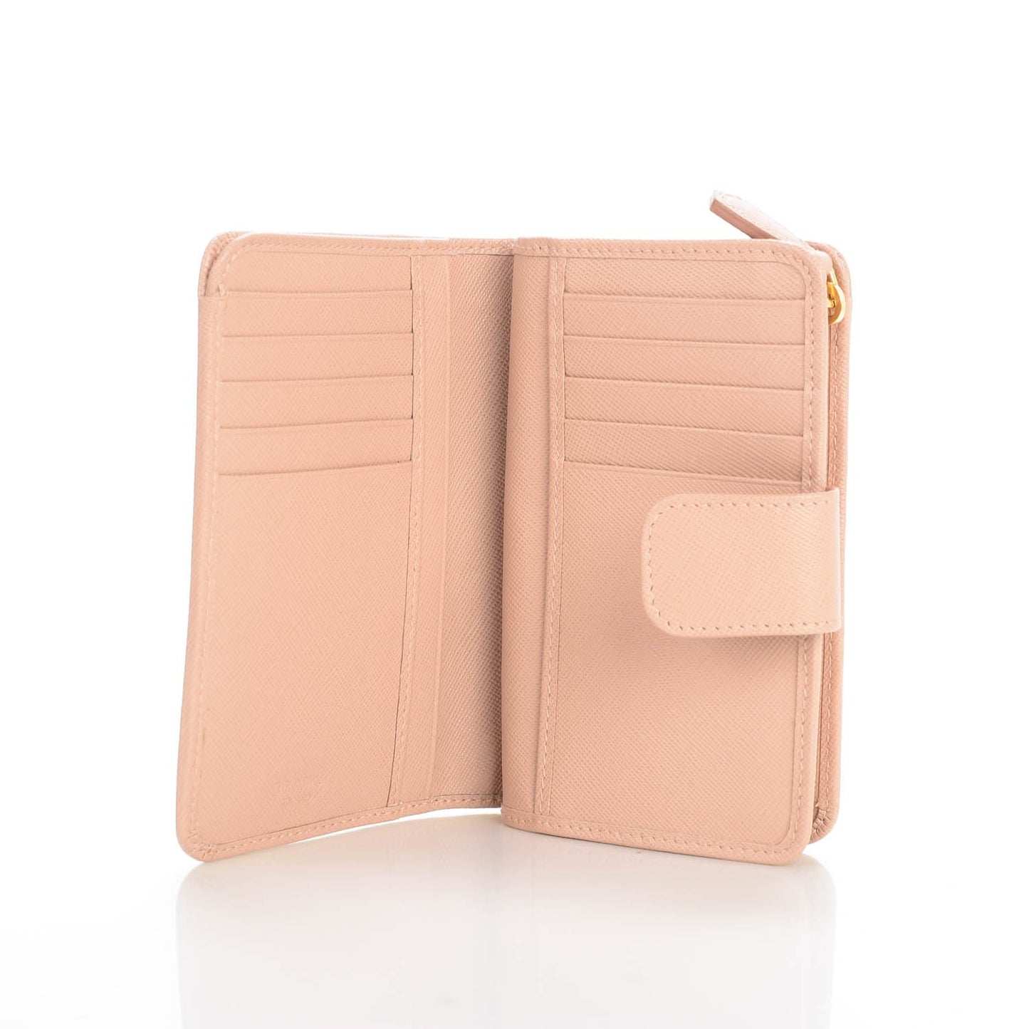 Saffiano Metal Compact Wallet Cammeo