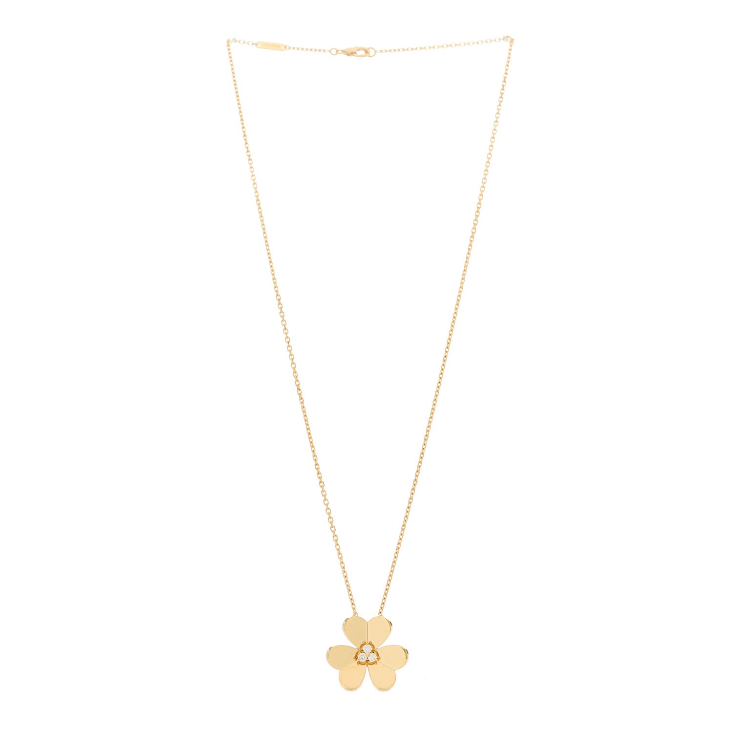 Van Cleef & Arpels 18K Yellow Gold Diamond Large Frivole Pendant Necklace 3 of 6