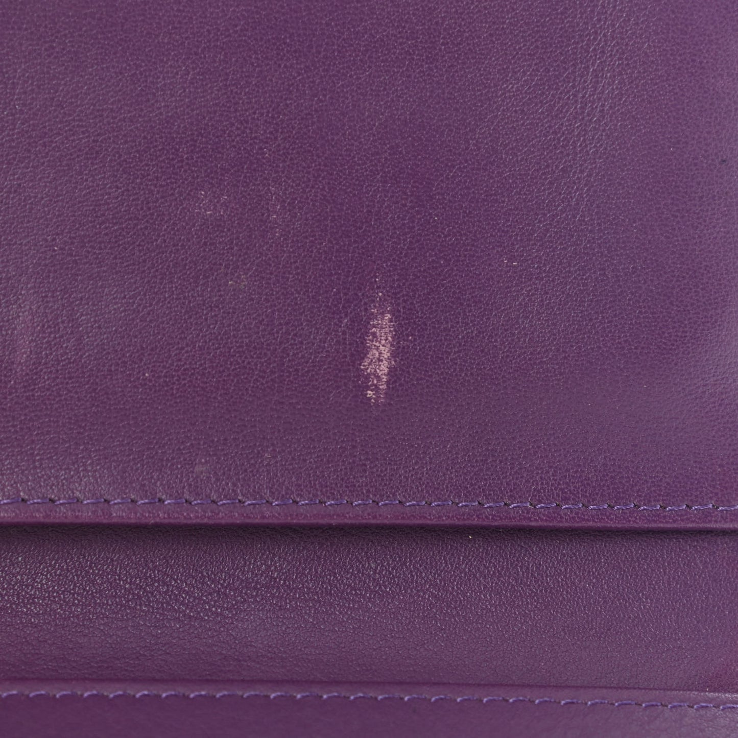 Patent Calfskin Quilted Large Brilliant Flap Wallet Purple