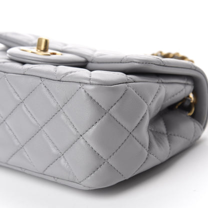 Chanel Lambskin Quilted Mini Pearl Crush Flap Light Grey 7 of 11