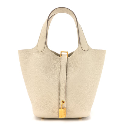 Hermes Taurillon Clemence Picotin Lock 18 PM Gris Perle 1 of 10