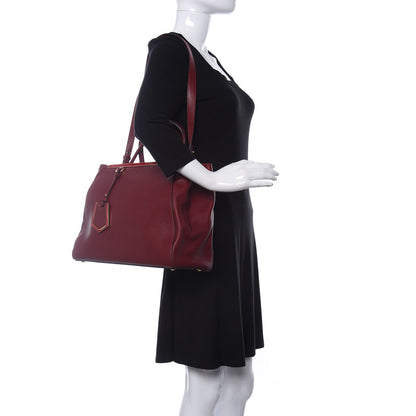Fendi Vitello Elite Regular 2Jours Tote Rosso Scuro Ciliegia 2 of 10
