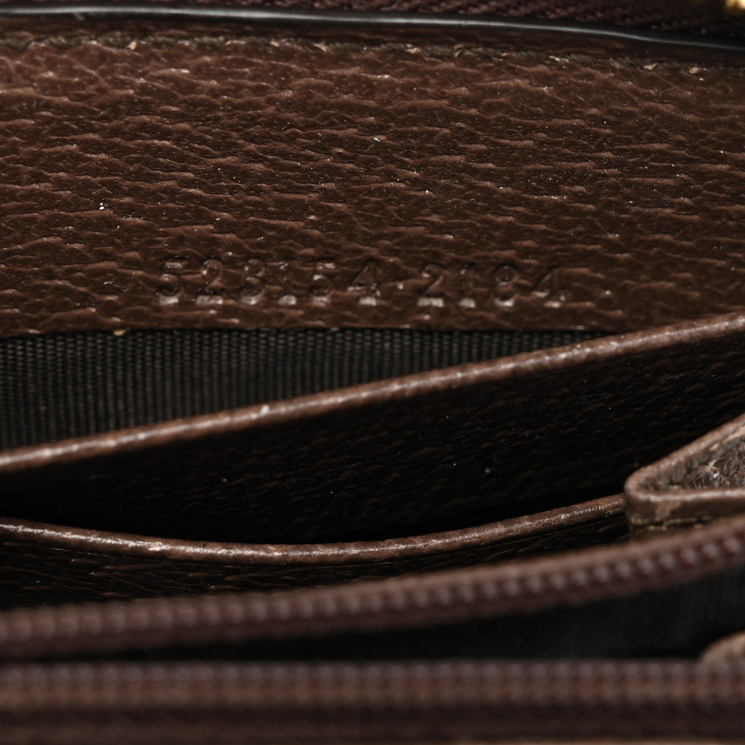 Gucci GG Supreme Monogram Web Ophidia Zip Around Wallet Brown 8 of 8