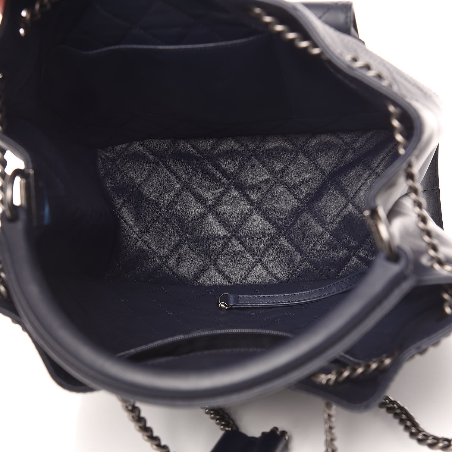 Chanel Calfskin Stitched Large Urban Luxury Drawstring Backpack Navy Blue 5 of 15