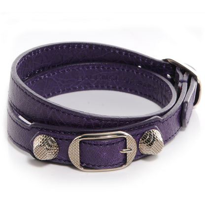 Balenciaga Agneau Arena Giant 12 Silver Hardware Triple Tour Bracelet Small Violet 1 of 9