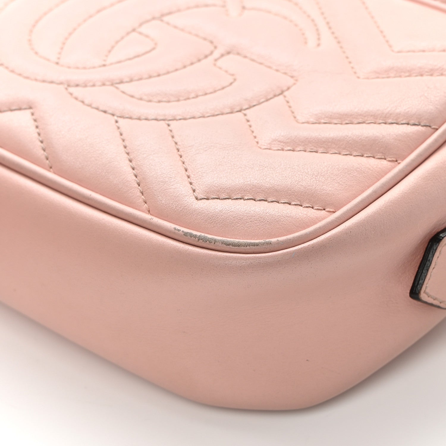 Gucci Calfskin Matelasse Mini GG Marmont Chain Shoulder Bag Perfect Pink 11 of 24