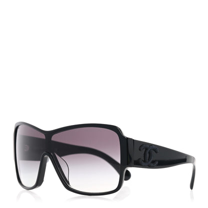 Chanel Acetate Shield Sunglasses 5449-A Black 1 of 8