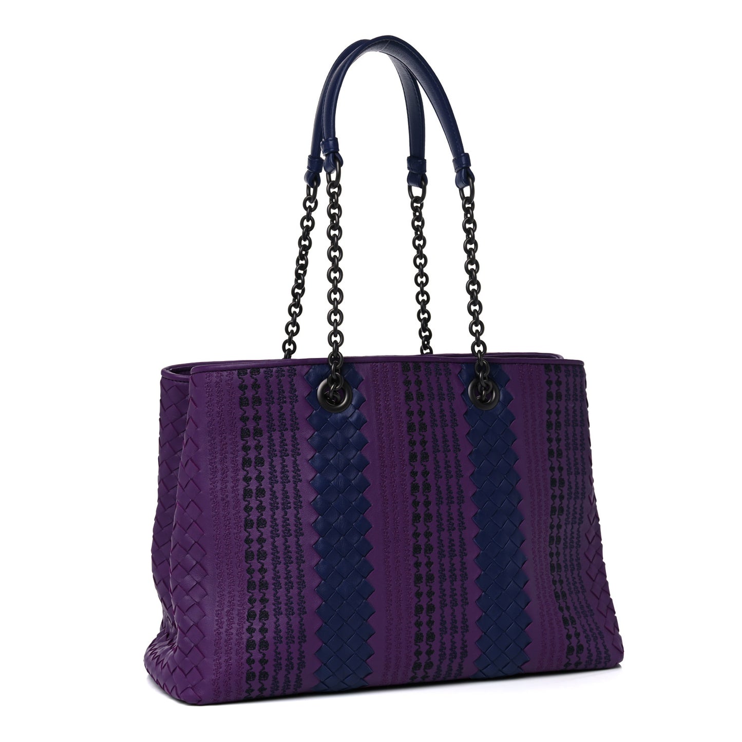Nappa Intrecciato Medium Tote Purple