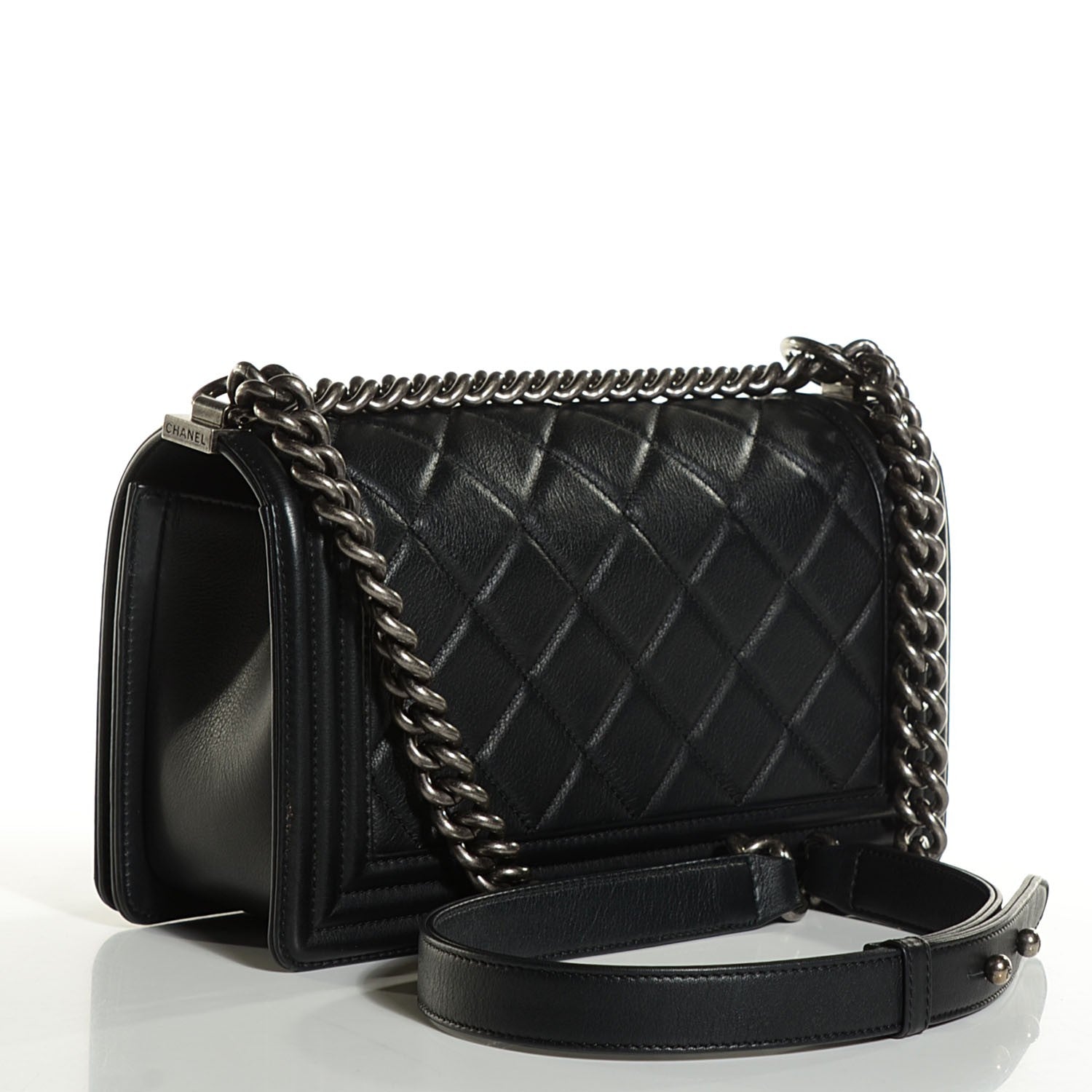 Chanel Calfskin Quilted Medium Boy Flap Black 3 of 8
