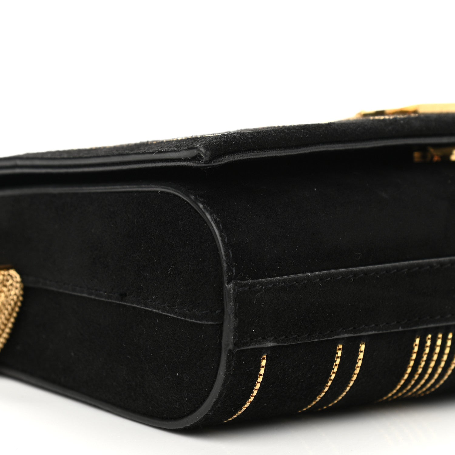 Saint Laurent Suede Small Classic Monogram Kate Chain Satchel Black 10 of 12