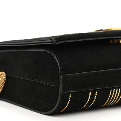 Saint Laurent Suede Small Classic Monogram Kate Chain Satchel Black 10 of 12