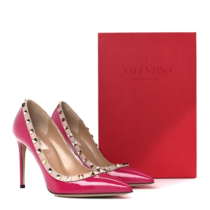 Valentino Garavani Patent Rockstud 100mm Pumps 39 Deep Cyclamin Poudre 9 of 9