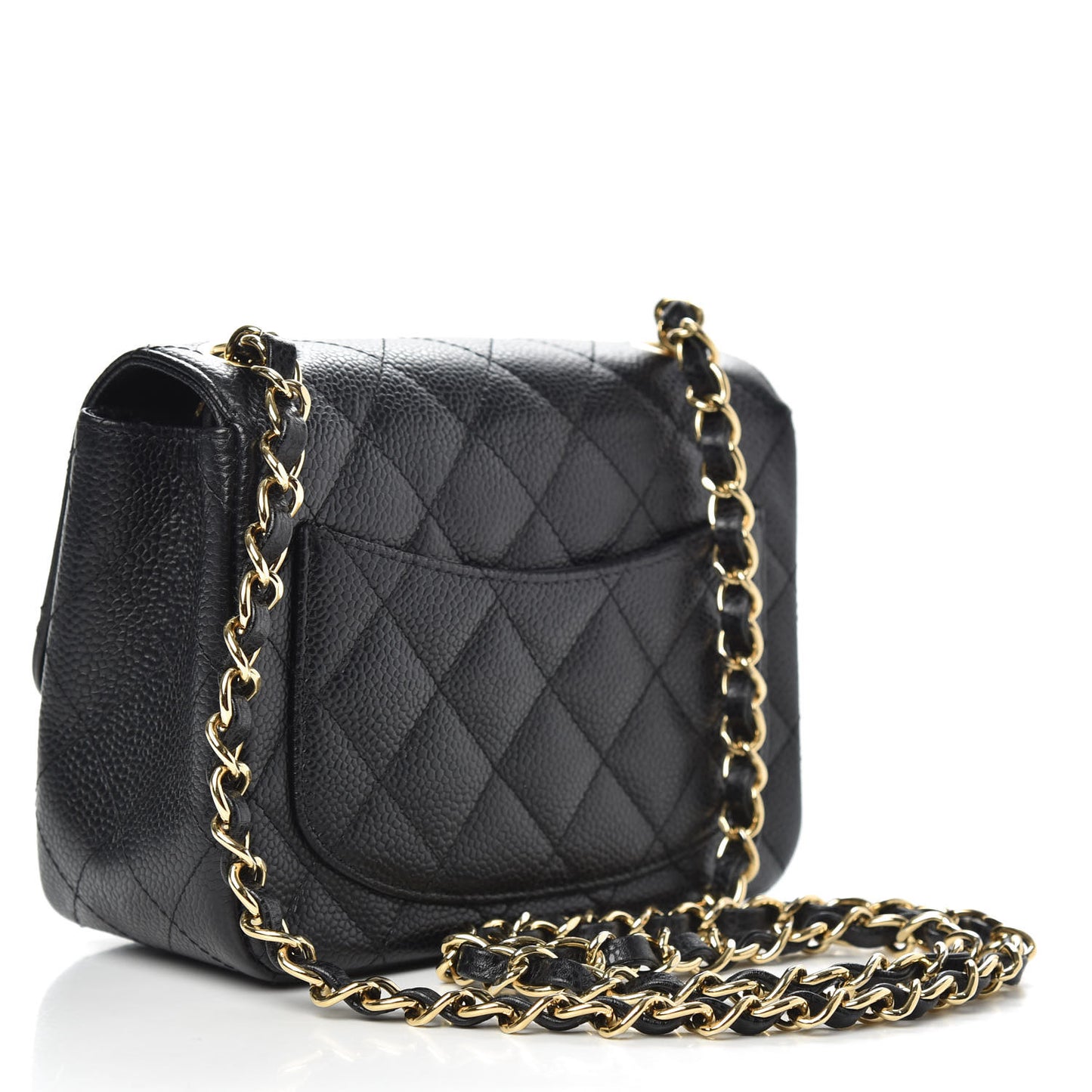 Caviar Quilted Mini Square Flap Black