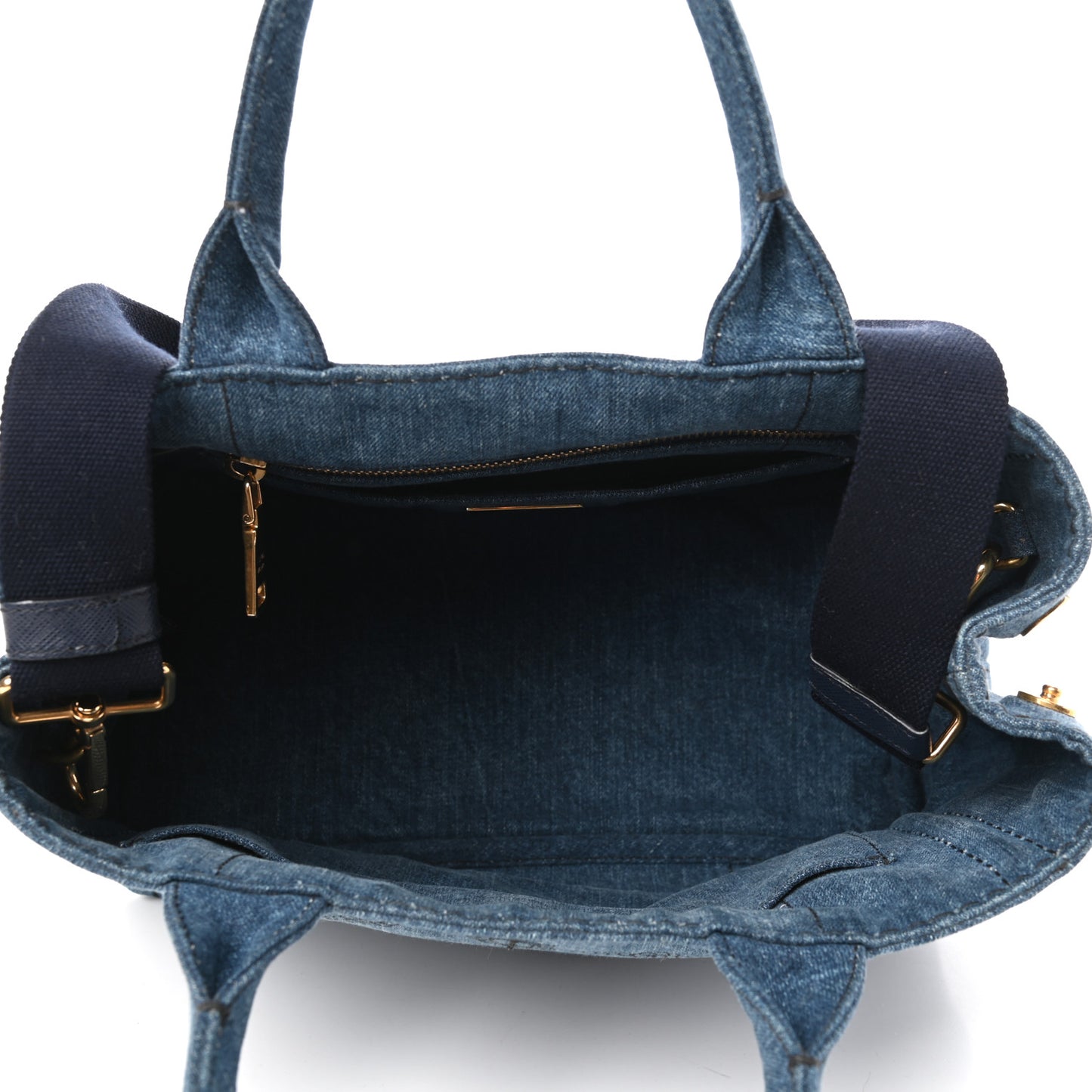 Denim Small Logo Tote Bleu